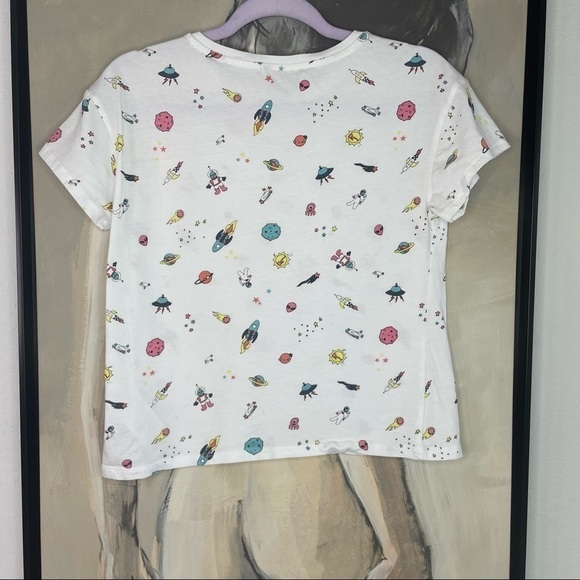 EDC White Babydoll Spaceship Tshirt - Picture 7 of 7